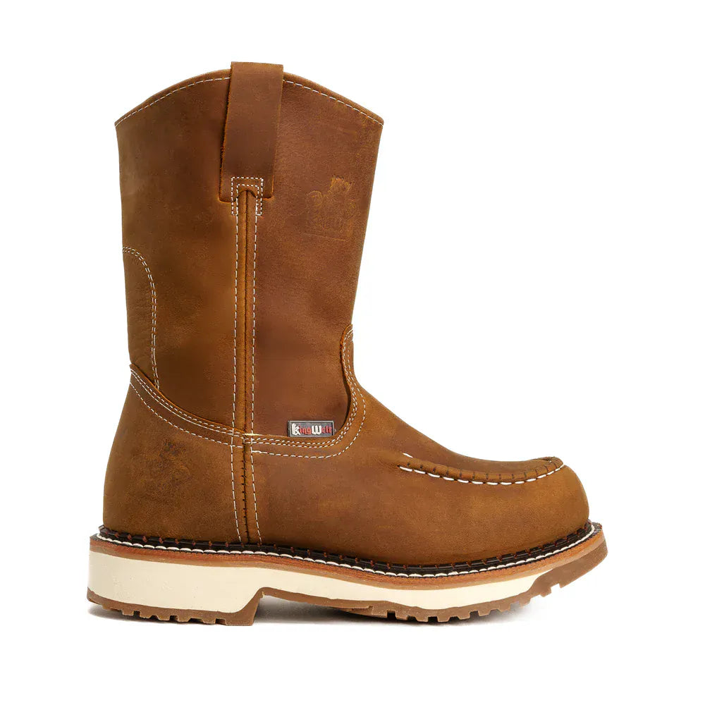 King Welt Men´s Lasso 11' Pull Up Lightweight Soft Moc Toe Work Boot - Brown Tobacco - Right Side View
