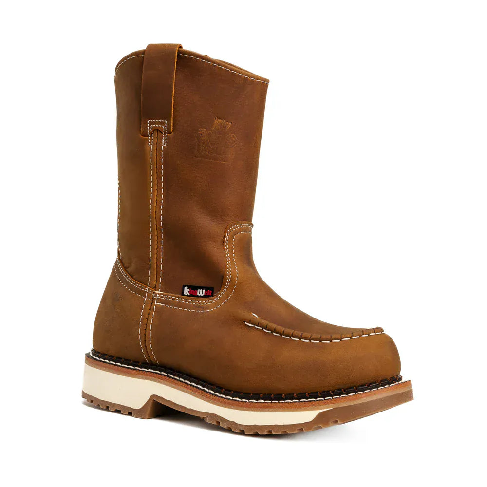 King Welt Men´s Lasso 11' Pull Up Lightweight Soft Moc Toe Work Boot - Brown Tobacco - Side View