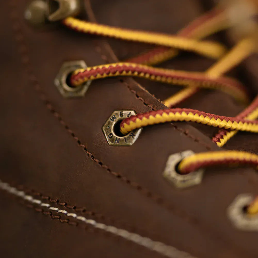 King Welt Men´s Full-Grain Leather 6" Wedge Calexico Soft Moc Toe Work Boots - Sand - Detail