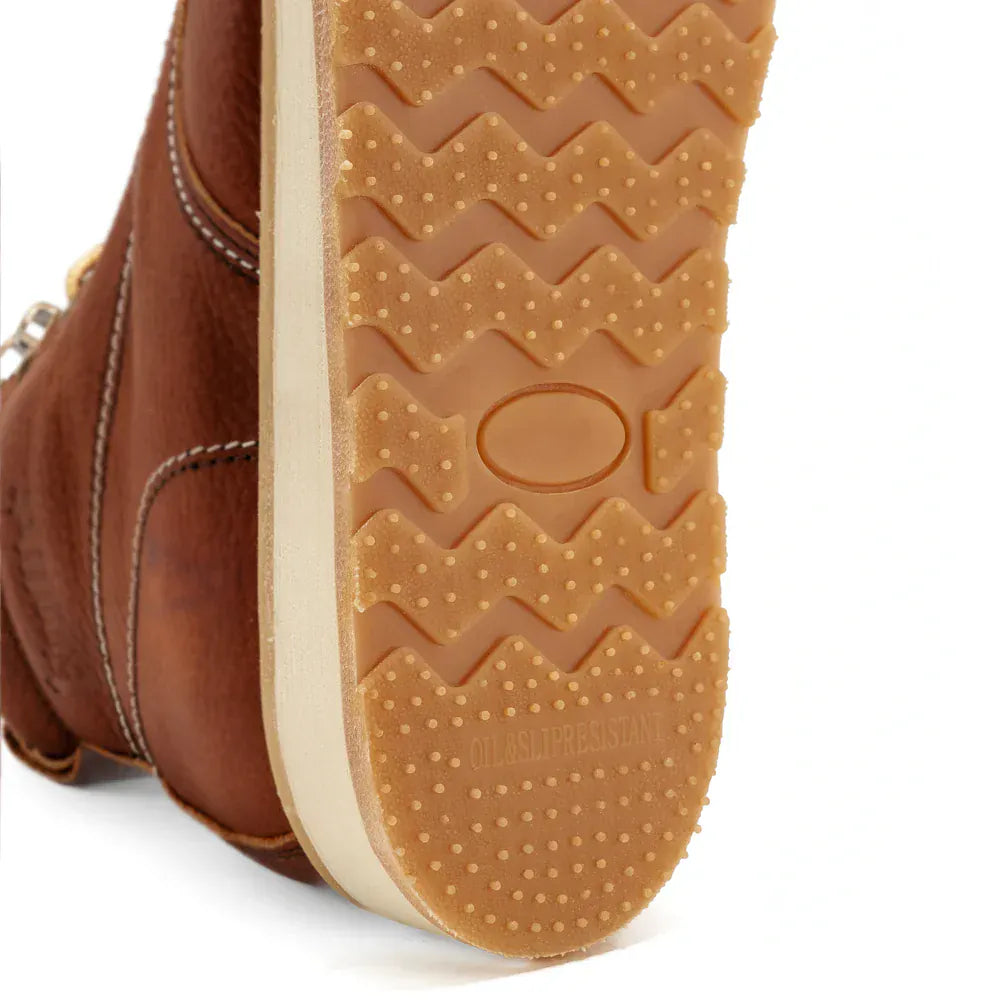 King Welt Men´s Full-Grain Leather 6" Wedge Calexico Soft Moc Toe Work Boots - Tan - Sole View