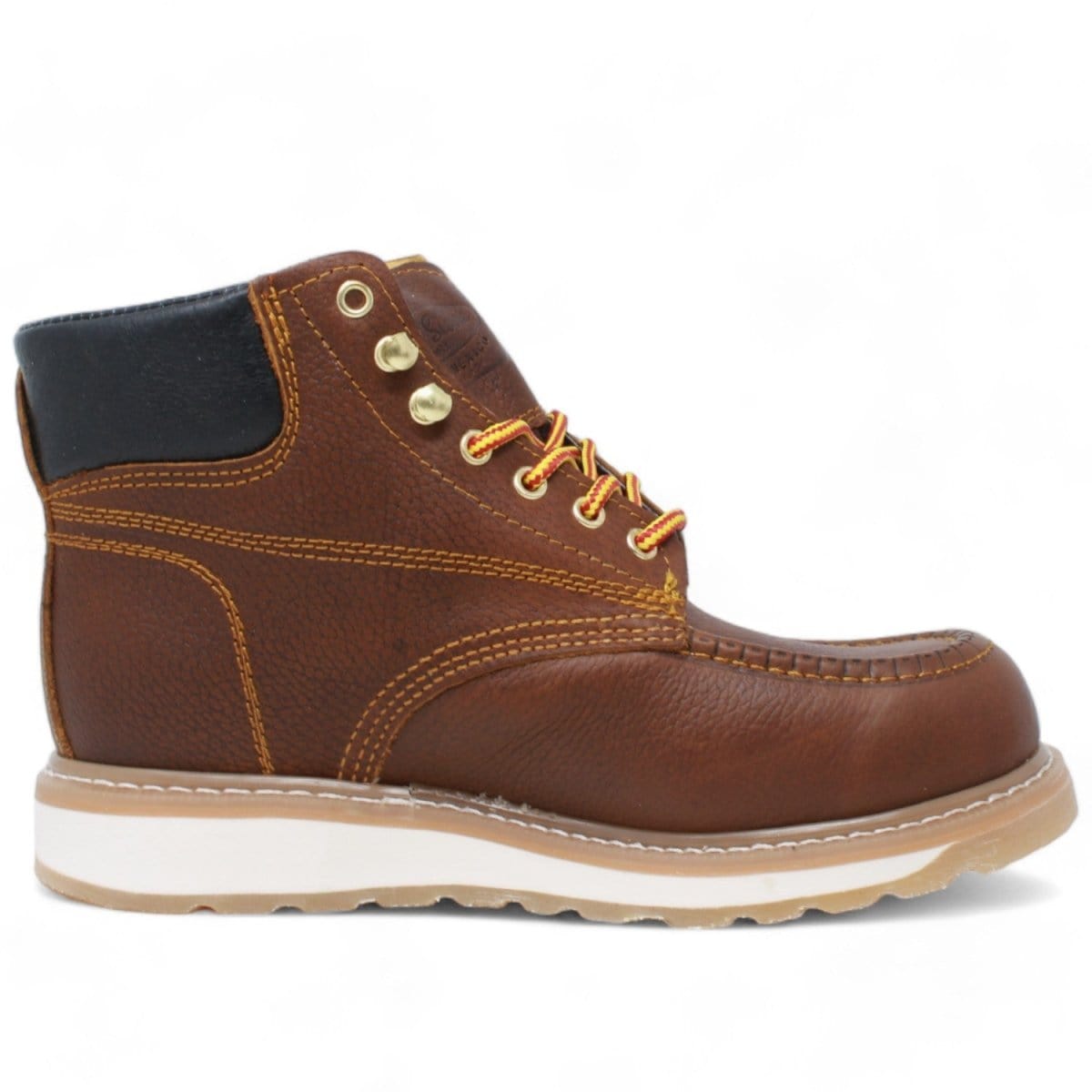 Men's lace up work boots with sierra sole in brown by La Carreta right side view