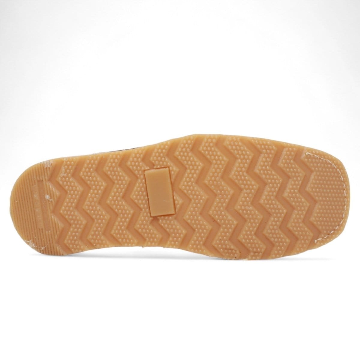 Men's petatillo square toe work shoes with double density sole and double zipper in brown by La Carreta sole view