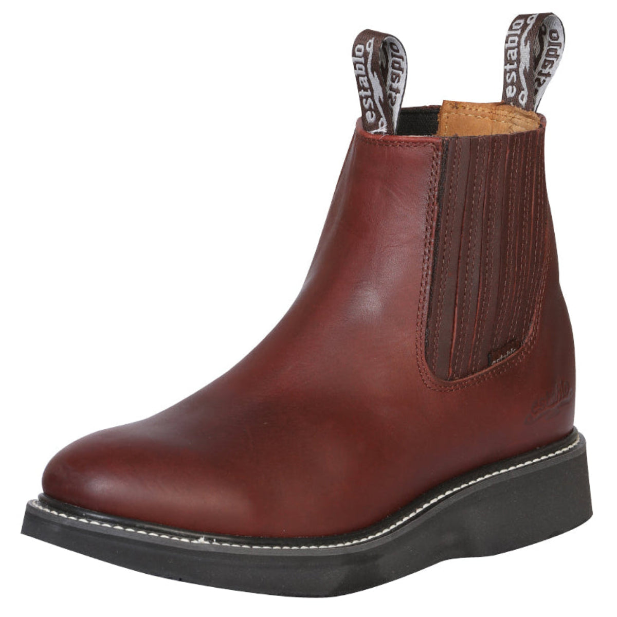 Establo Genuine Leather Mil Rayas Work Boots - Soft Toe (Burgundy)