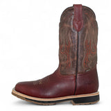 Establo Genuine Leather Pull-On Square Toe Work Boots - Double Density Outsole