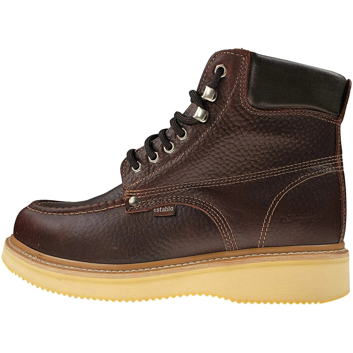 Establo Genuine Leather Mil Rayas Moc Toe Work Shoes - Soft Toe