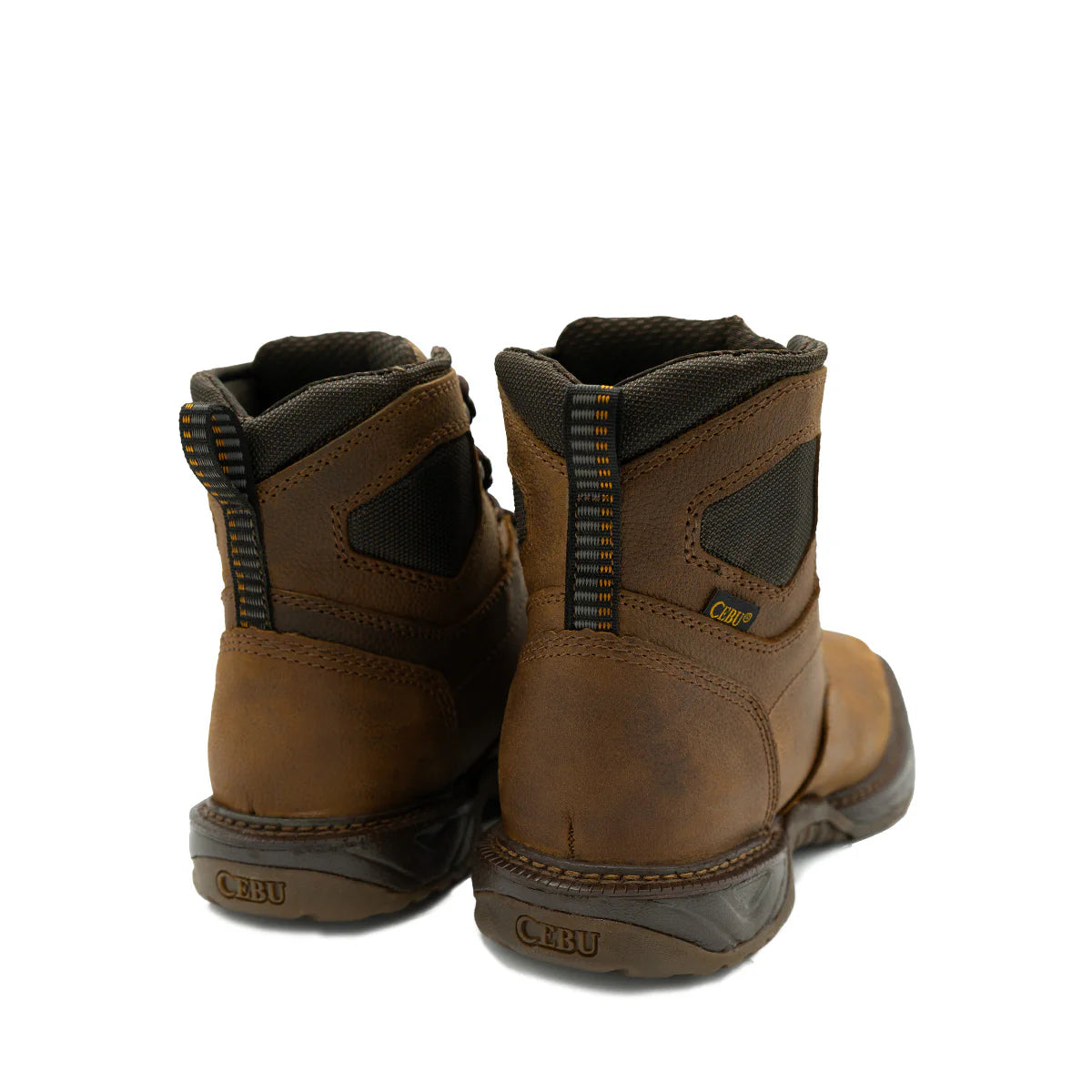 Cebu Hawk Lace-Up Square Toe Ankle Work Boots - Soft Toe (Tan)