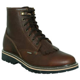 Establo Genuine Leather Moc Toe Lace-Up Work Shoes - Soft Toe
