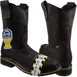 Botas de trabajo Establo de cuero genuino con puntera cuadrada y sin cordones - Punta de acero (chocolate)