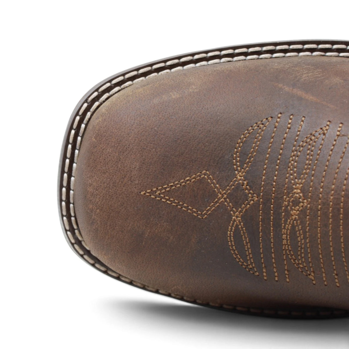 Acero Men´s Genuine Leather Square Toe Brown USA Flag Work Boot - Tan - Toe View