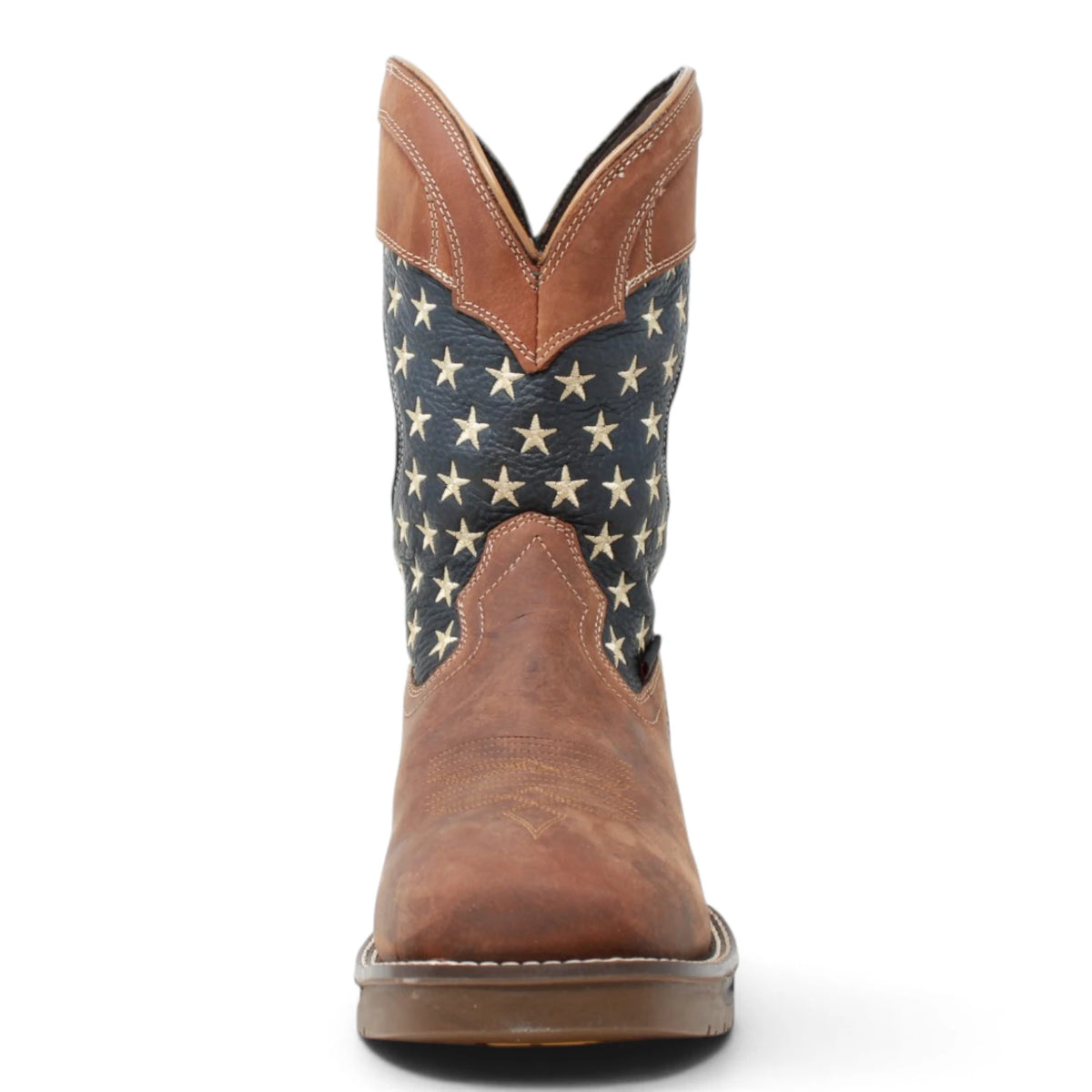 Acero Men´s Genuine Leather Square Toe USA Flag Work Boot - Shedron - Front View