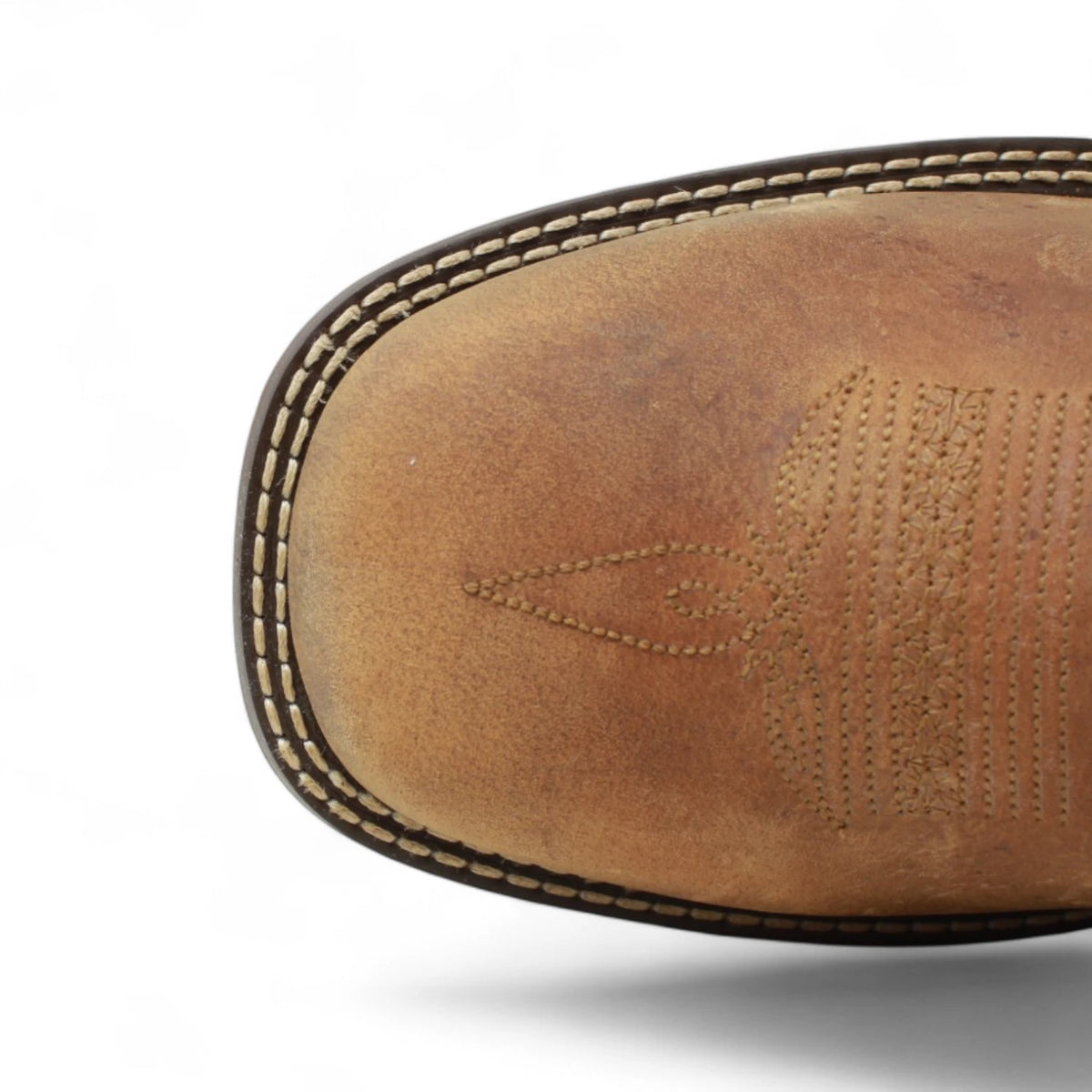 Acero Men´s Genuine Leather Square Toe Work Boot - Tan - Toe View