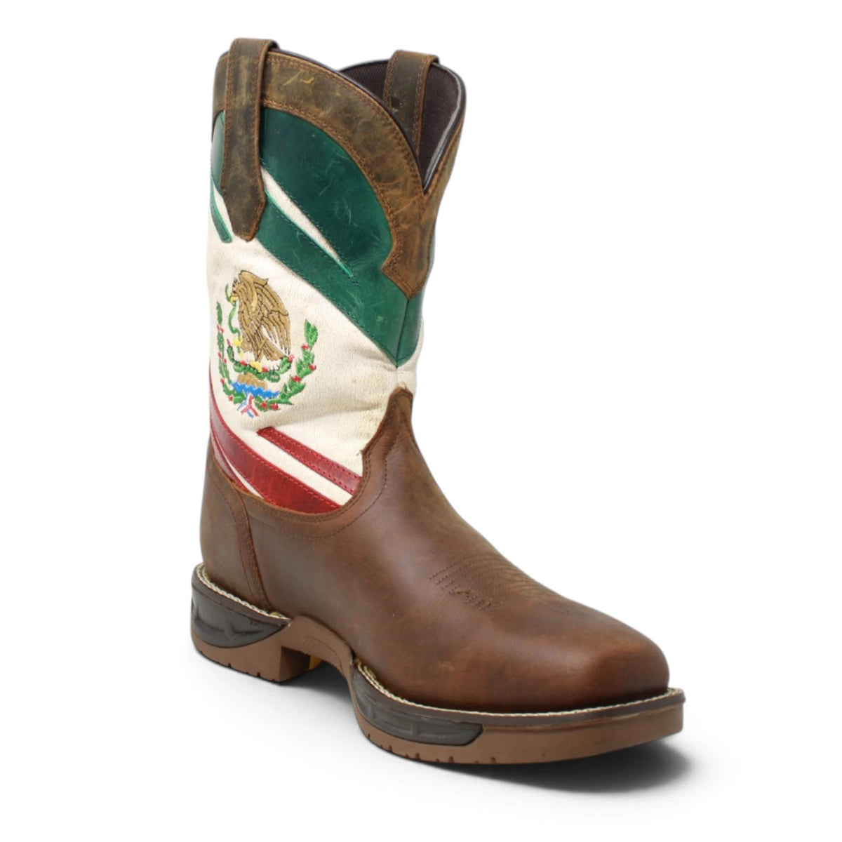 Acero Men´s Genuine Leather Square Toe Mexico Flag Work Boot - Tan - Side View