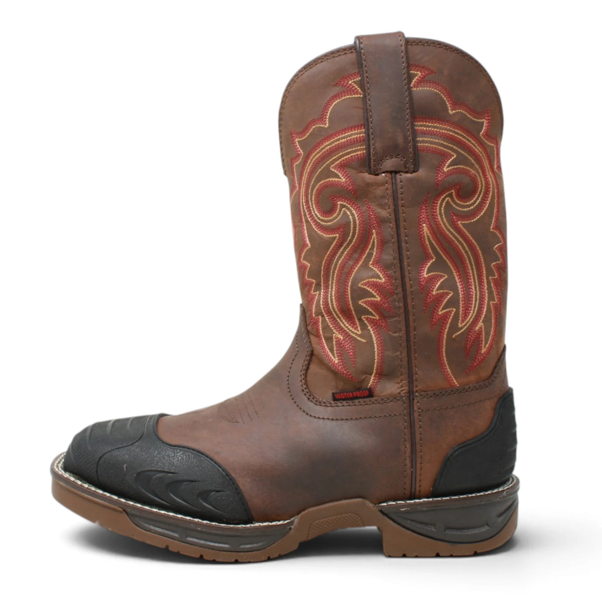 Acero Men´s Genuine Leather Square Toe Farmers Work Boot - Mid Brown - Left Side View