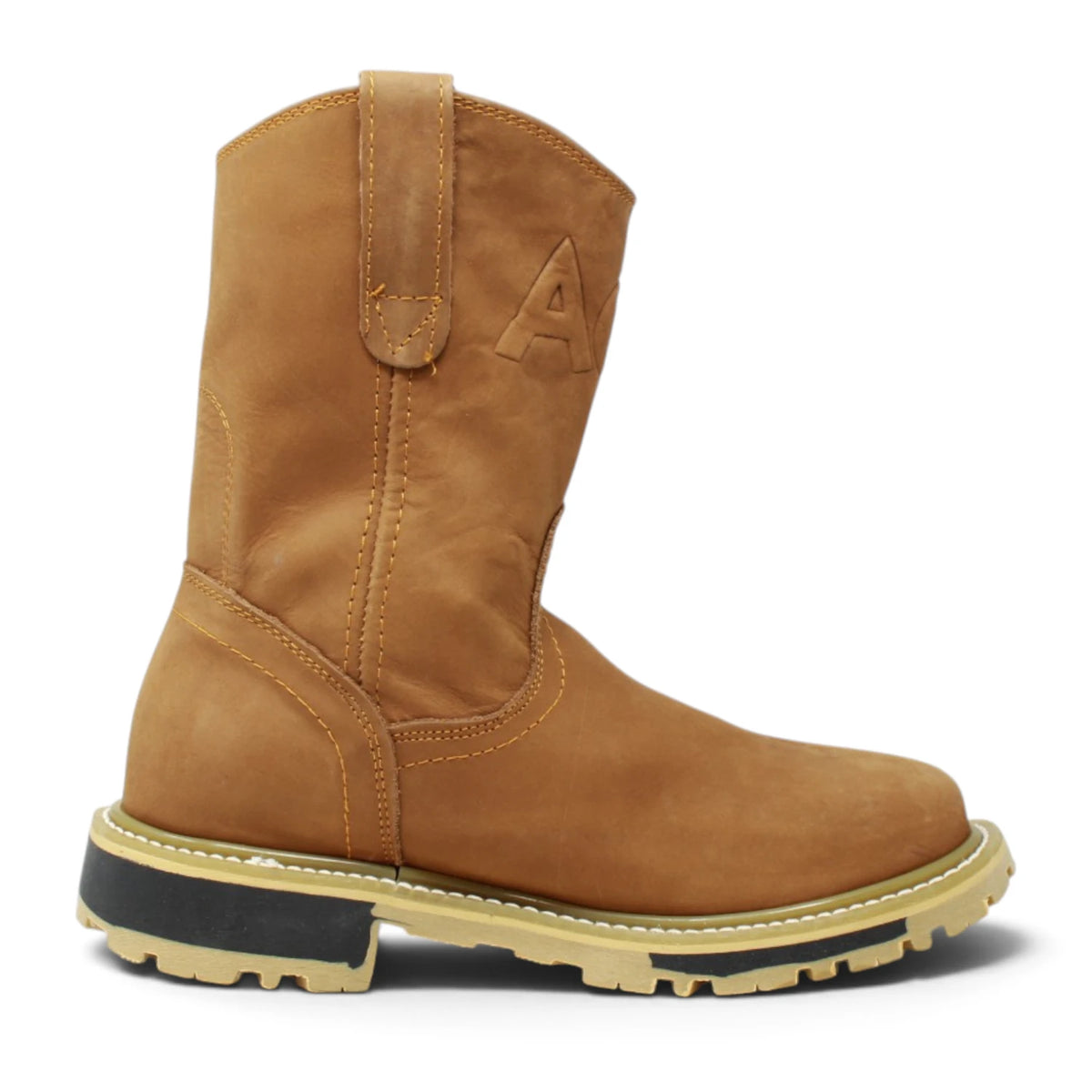 Acero Men´s Genuine Leather Round Roper Toe with Bicolor Sole Work Boot - Sand - Right Side View