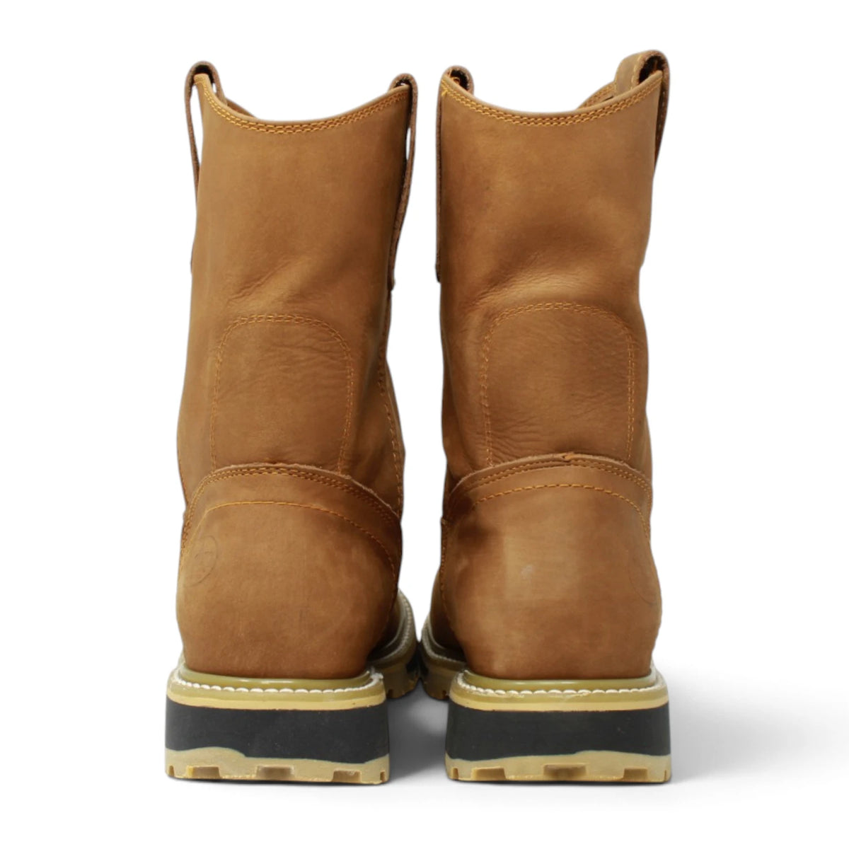 Acero Men´s Genuine Leather Round Roper Toe with Bicolor Sole Work Boot - Sand - Pair Back View