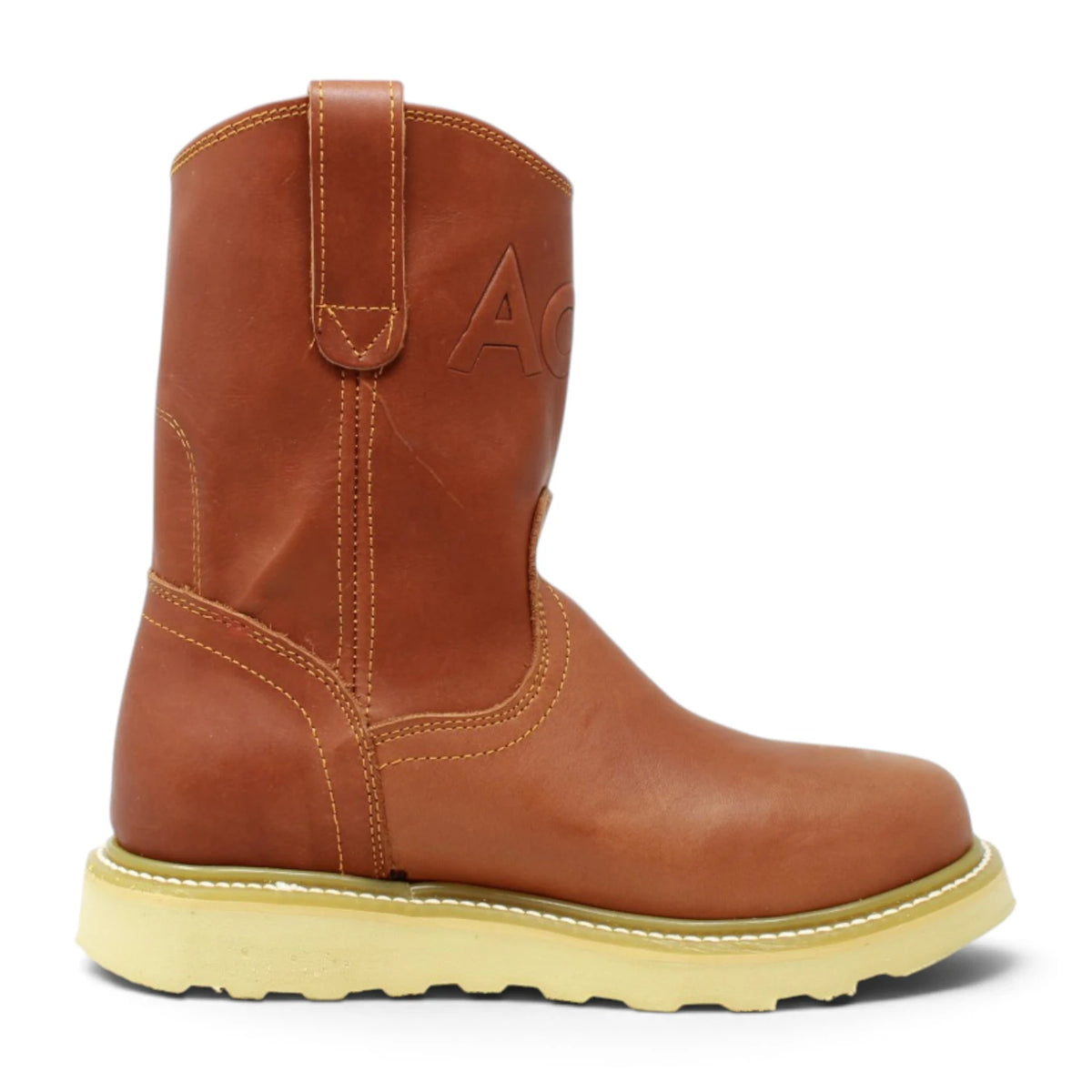 Acero Men´s Genuine Leather Round Roper Toe Work Boot - Grasso Honey - Right Side View