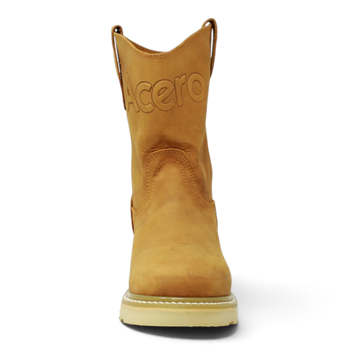 Acero Men´s Genuine Leather Round Roper Toe with Rhino Camel Sole Work Boot - Crazy Honey - Front View