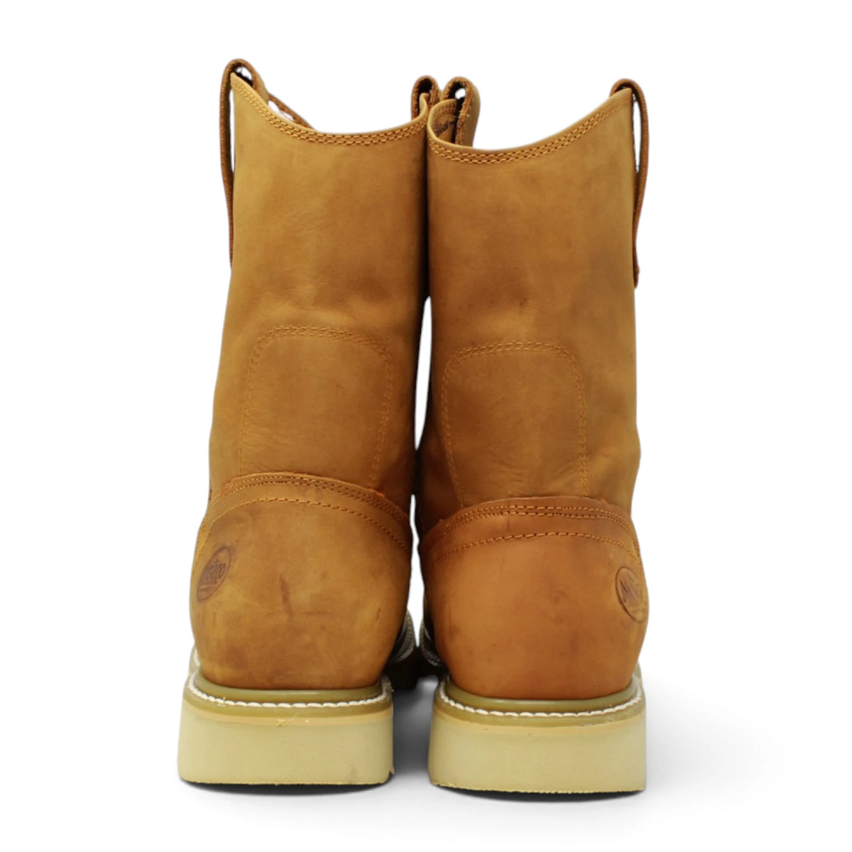 Acero Men´s Genuine Leather Round Roper Toe with Rhino Camel Sole Work Boot - Crazy Honey - Pair Back View
