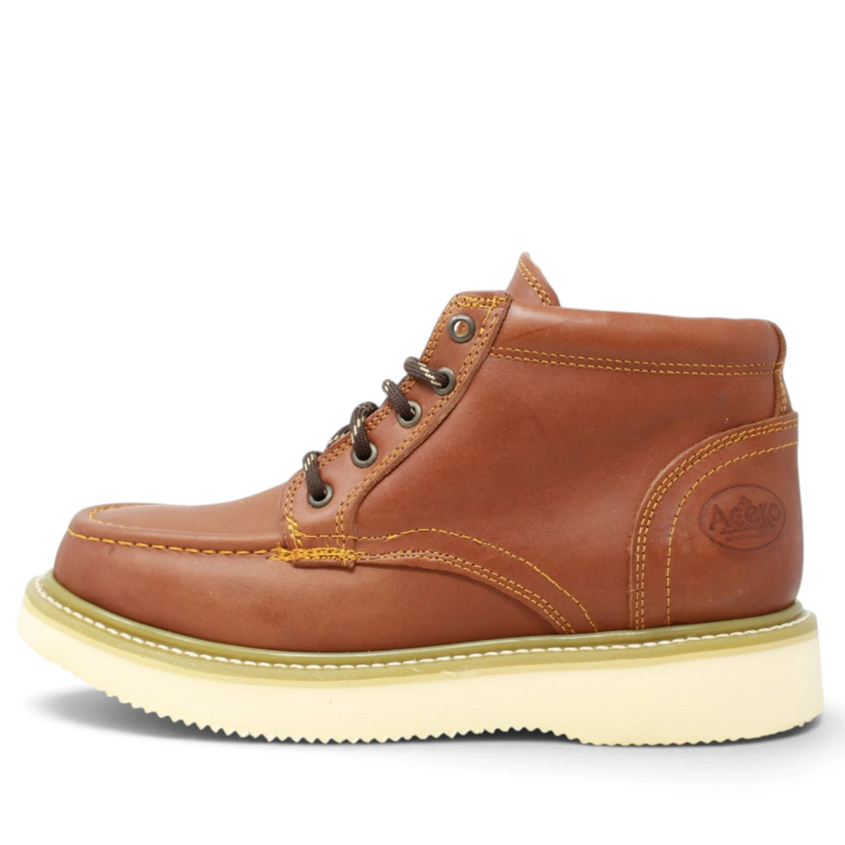 Acero Men´s Genuine Leather Moc Toe Borce Bordo Work Boot - Grasso Honey - Left Side View