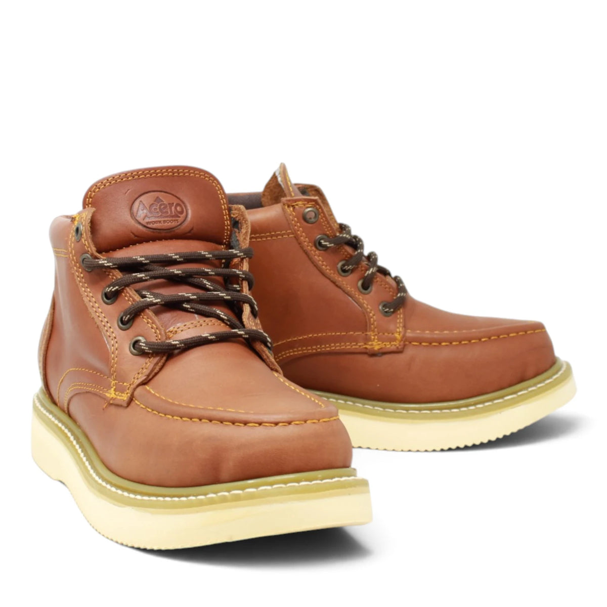 Acero Men´s Genuine Leather Moc Toe Borce Bordo Work Boot - Grasso Honey - Pair Side View