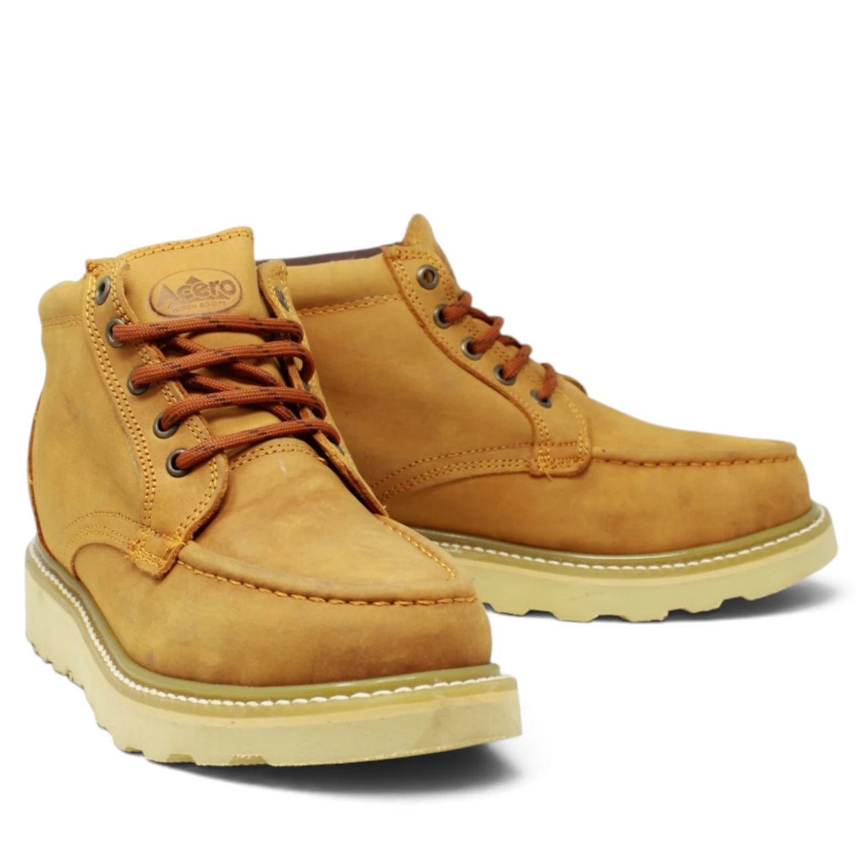 Acero Men´s Genuine Leather Moc Toe Borce Bordo Work Boot - Crazy Honey - Pair Side View
