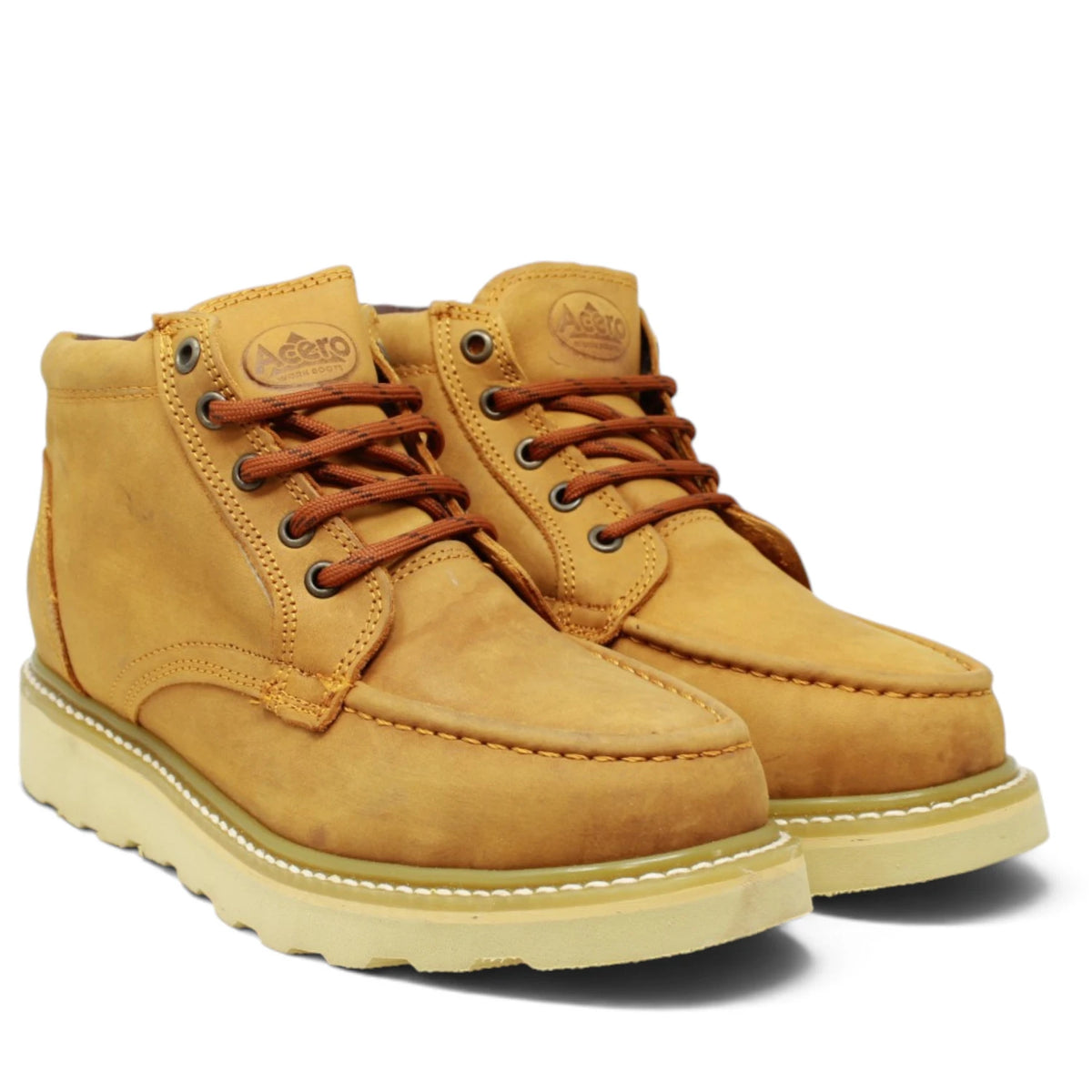 Acero Men´s Genuine Leather Moc Toe Borce Bordo Work Boot - Crazy Honey - Pair Side View