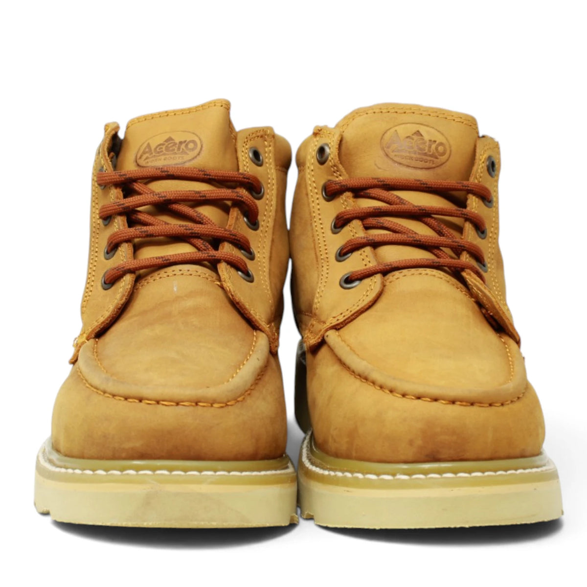 Acero Men´s Genuine Leather Moc Toe Borce Bordo Work Boot - Crazy Honey - Pair Front View