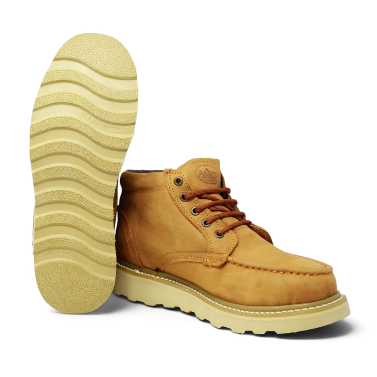 Acero Men´s Genuine Leather Moc Toe Borce Bordo Work Boot - Crazy Honey - Side/Sole View