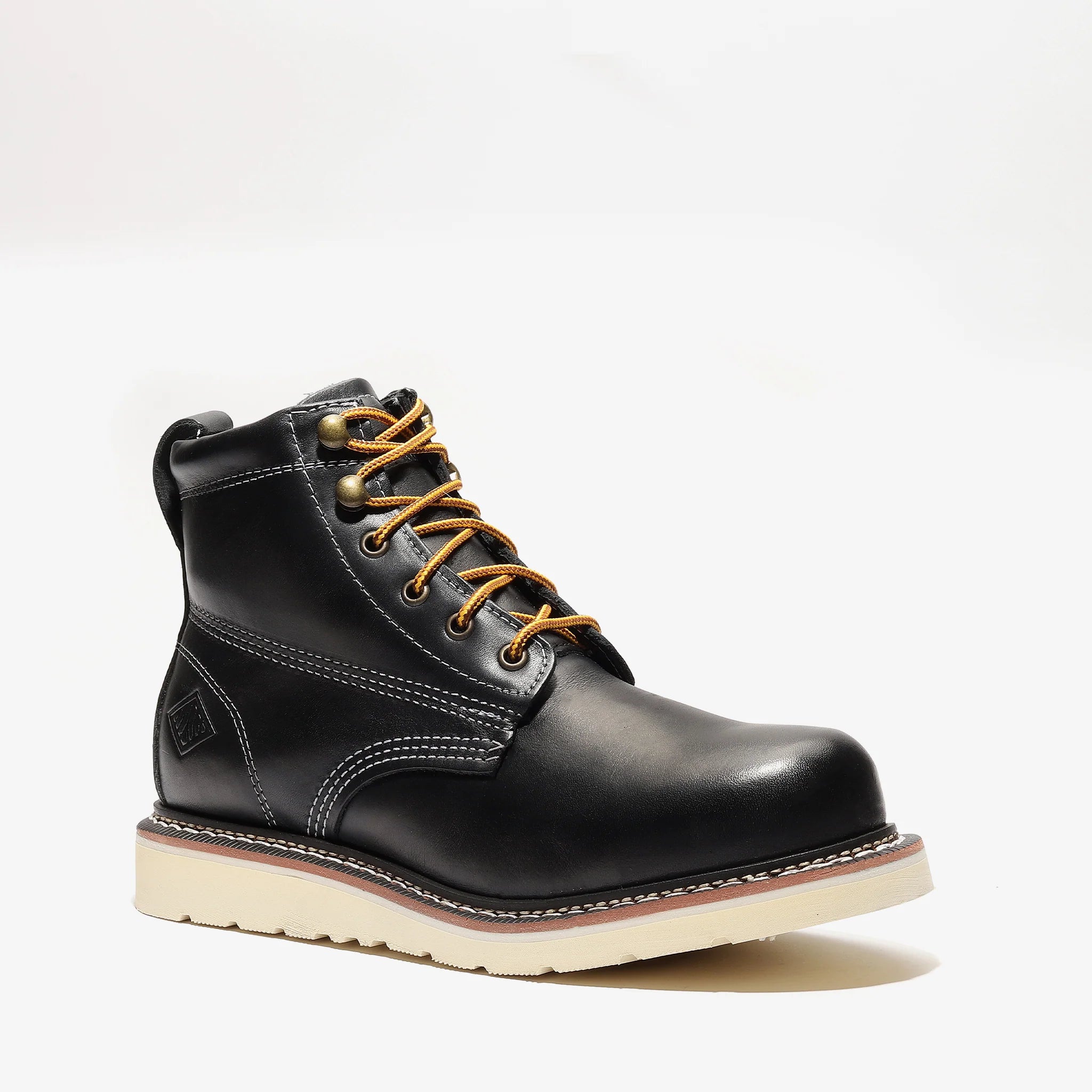 Bonanza Men´s Frontier Classic 6" Plain Toe Work Boots - Black - Side View