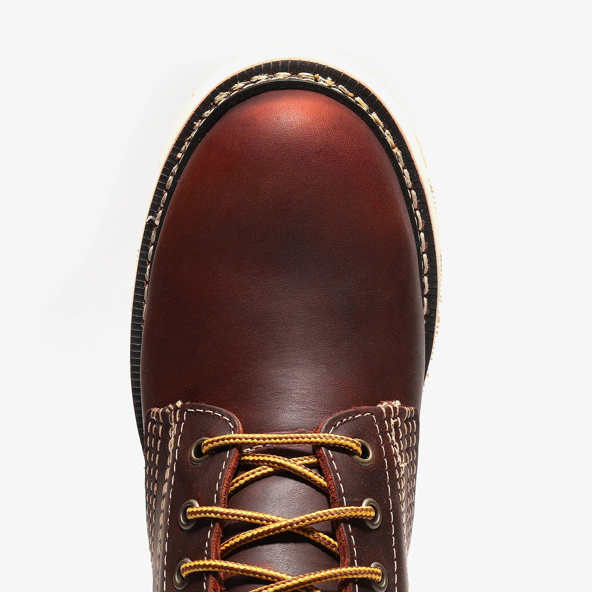 Bonanza Men´s Frontier Classic 6" Plain Toe Work Boots - Burgundy - Toe View