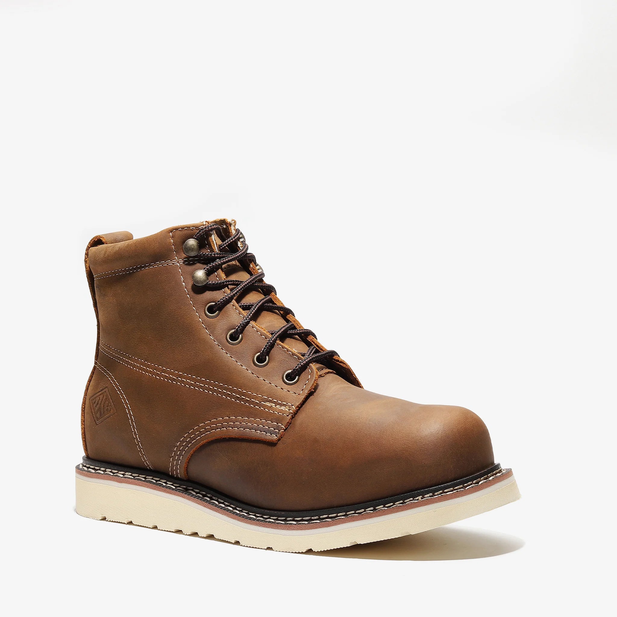Bonanza Men´s Frontier Classic 6" Plain Toe Work Boots - Crazy Brown - Side View