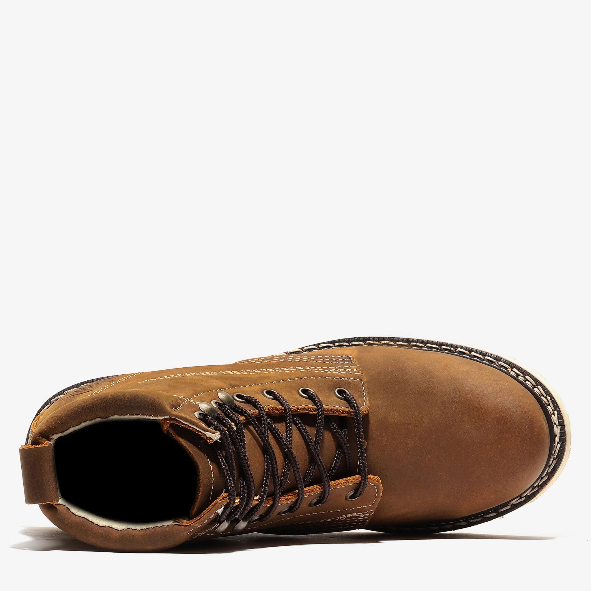 Bonanza Men´s Frontier Classic 6" Plain Toe Work Boots - Crazy Brown - Top View