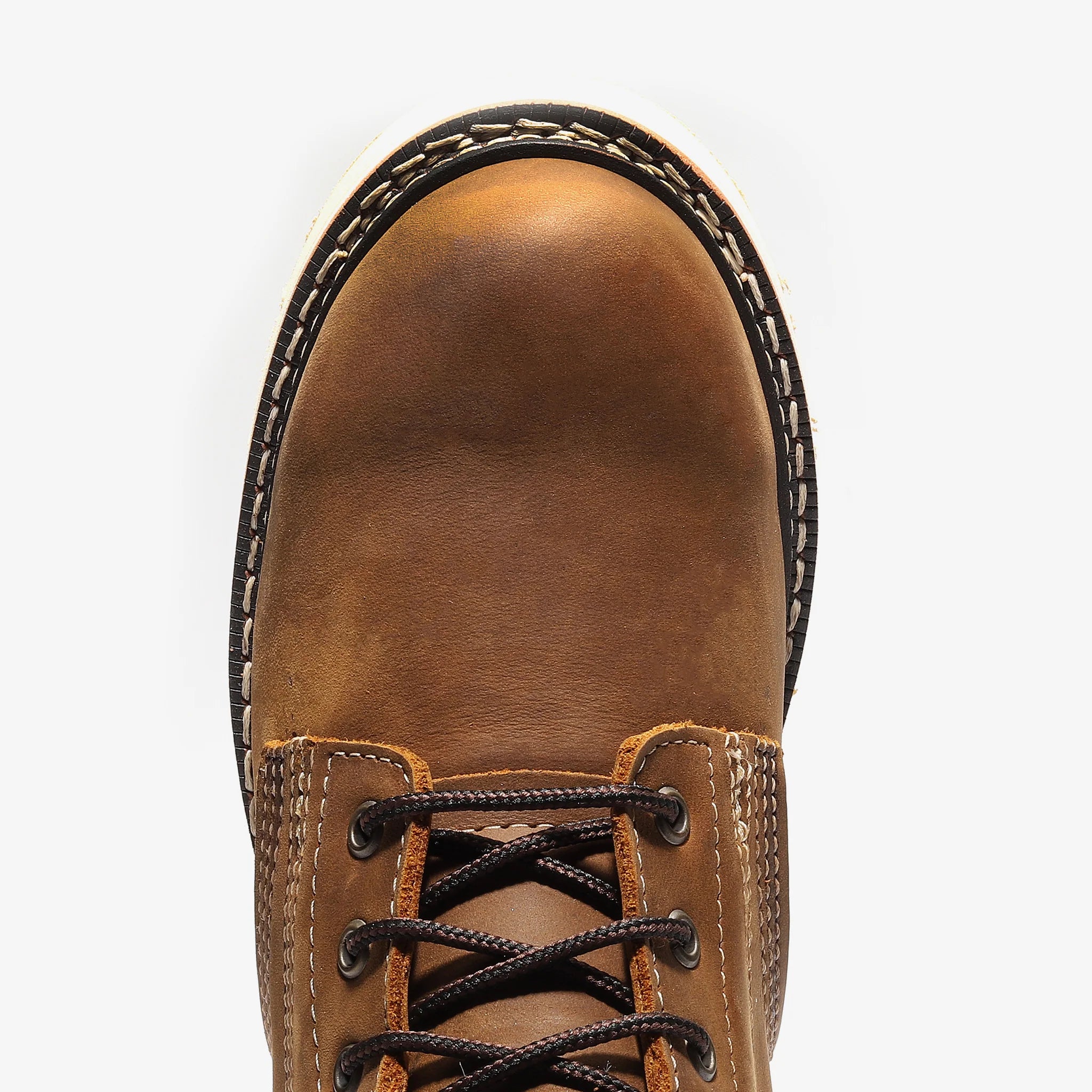 Bonanza Men´s Frontier Classic 6" Plain Toe Work Boots - Crazy Brown - Toe View