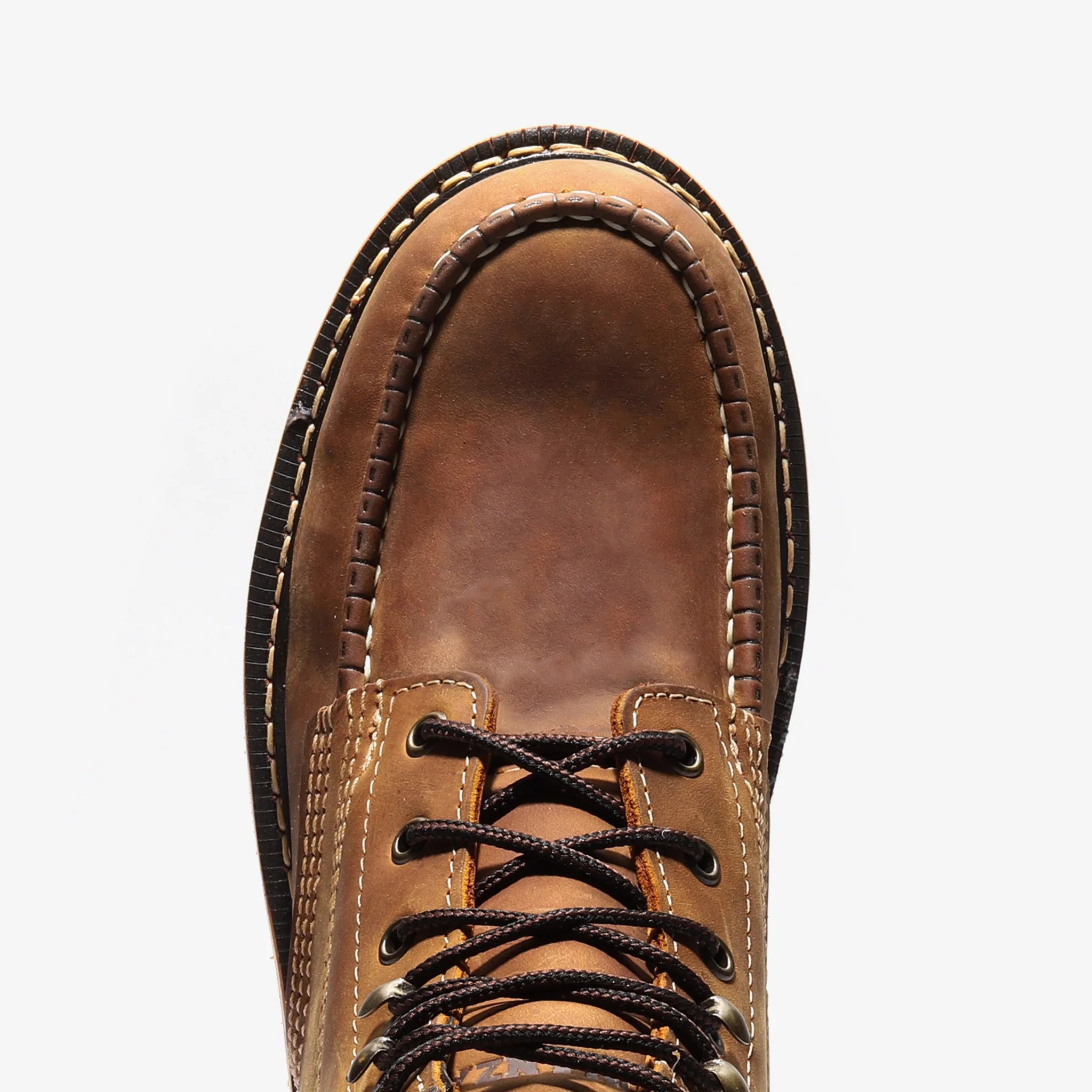 Bonanza Men´s Frontier Classic 6" Moc Toe Work Boots - Crazy Brown - Toe View