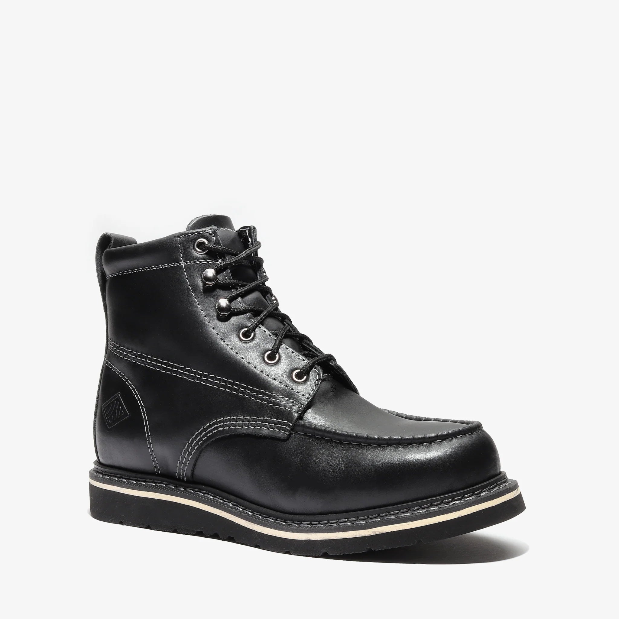 Bonanza Men´s Frontier Classic 6" Moc Toe Work Boots - Jet Black - Side View
