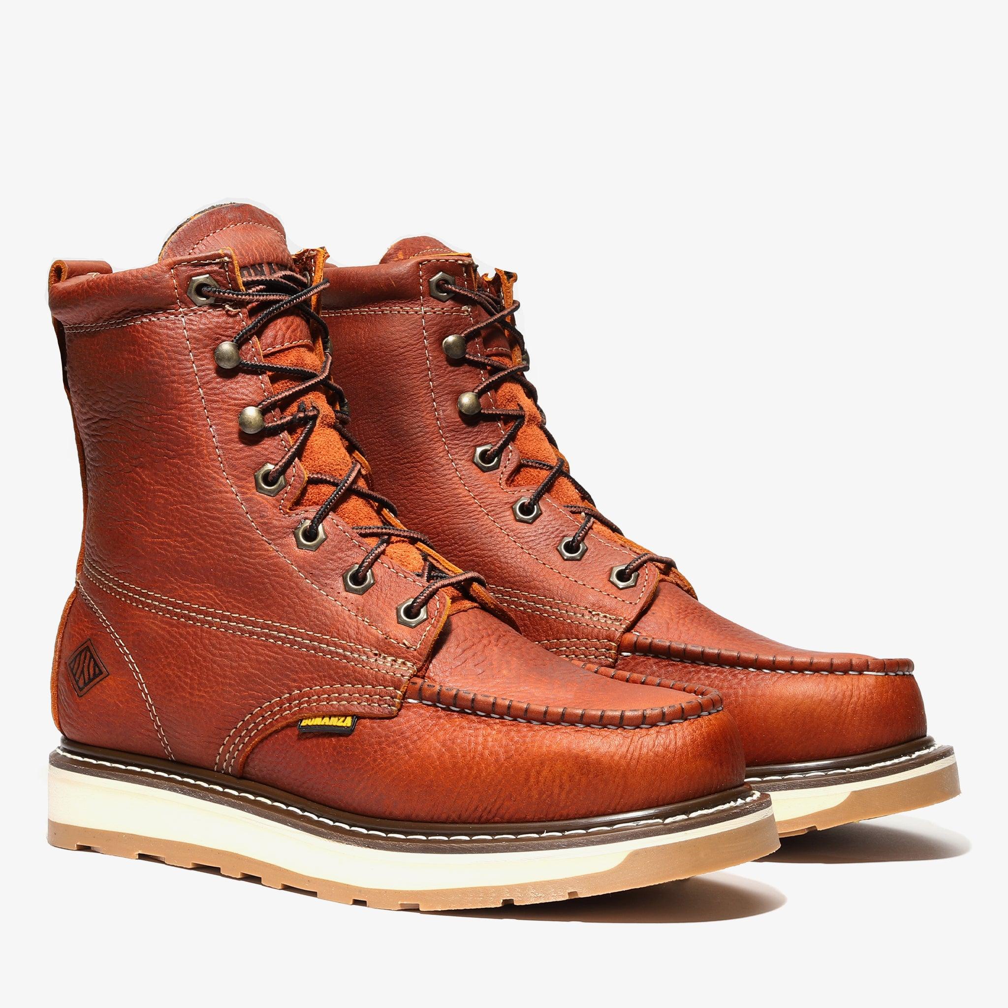 Bonanza Frontier Dual 8" Moc Toe Work Boots (Steel Toe) - Light Brown