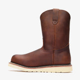 Bonanza Frontier 10-inch crazy brown Wellington work boots – durable leather, slip-on design  side