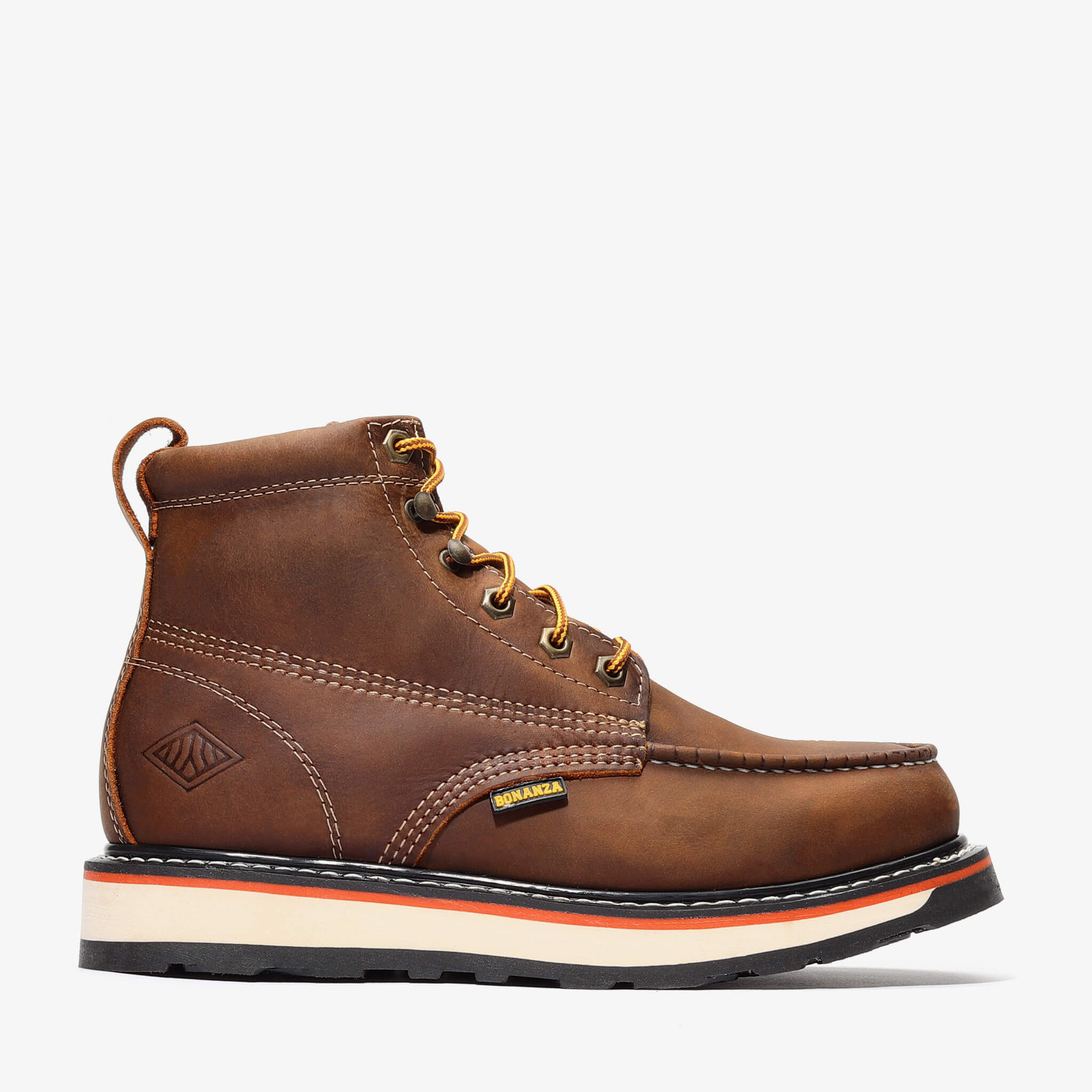 Bonanza Men´s Frontier Dual 6" Moc Toe Work Boots - Brown - Right Side View