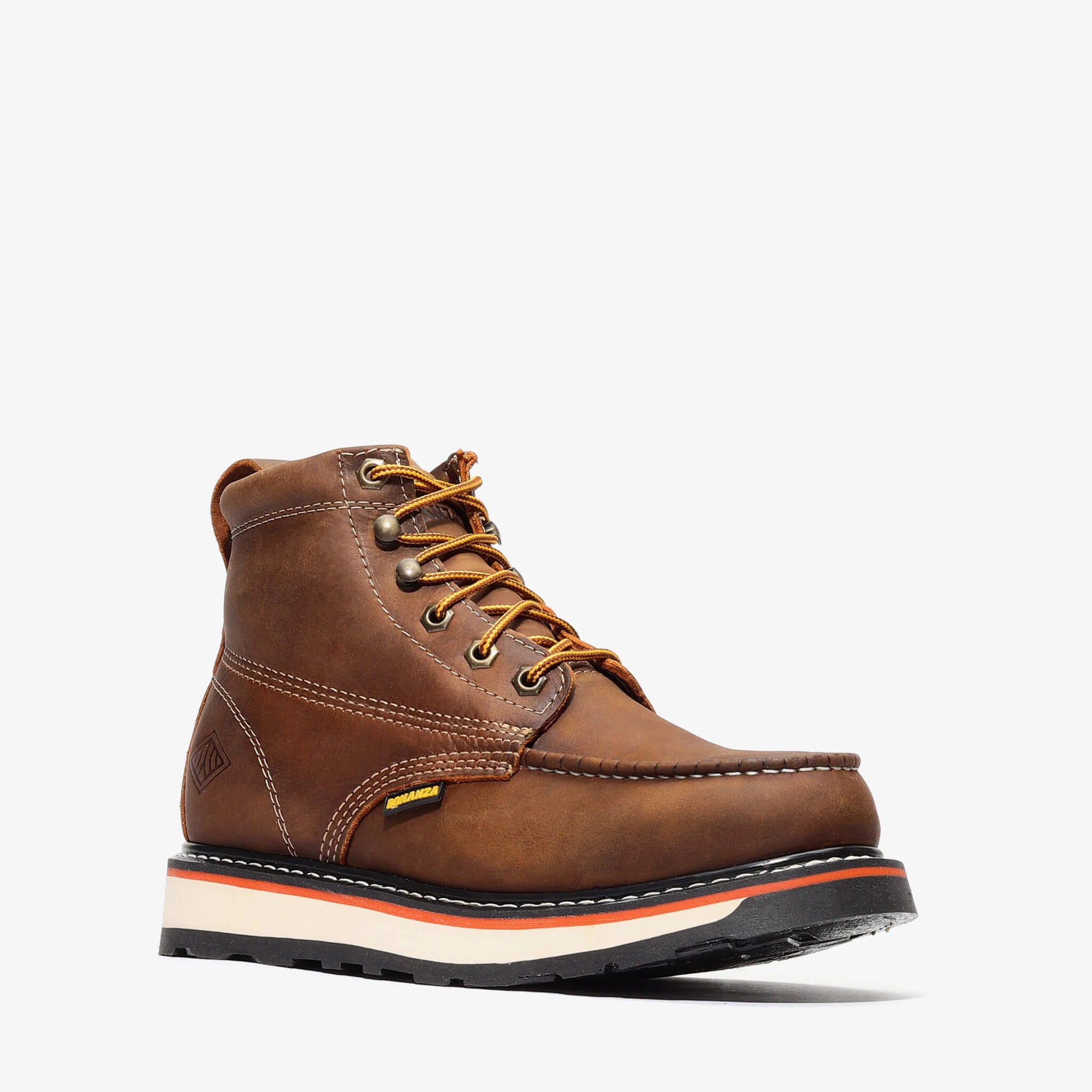 Bonanza Men´s Frontier Dual 6" Moc Toe Work Boots - Brown - Side View