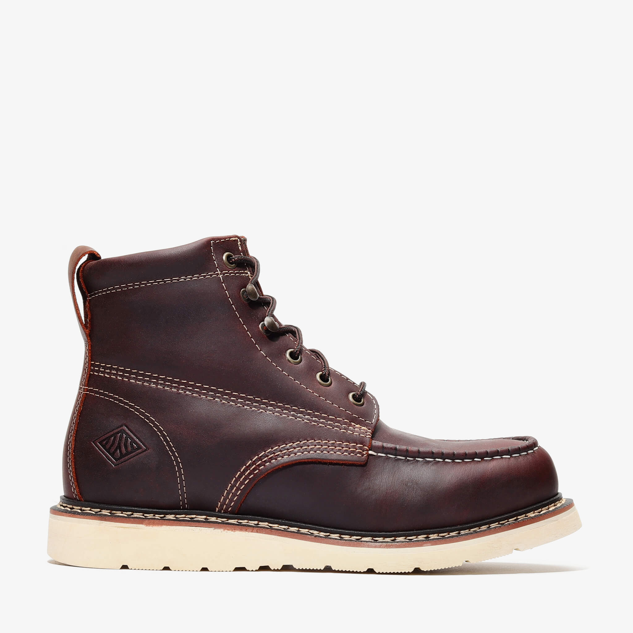 Bonanza Men´s Frontier Classic 6" Moc Toe Work Boots - Burgundy - Right Side View