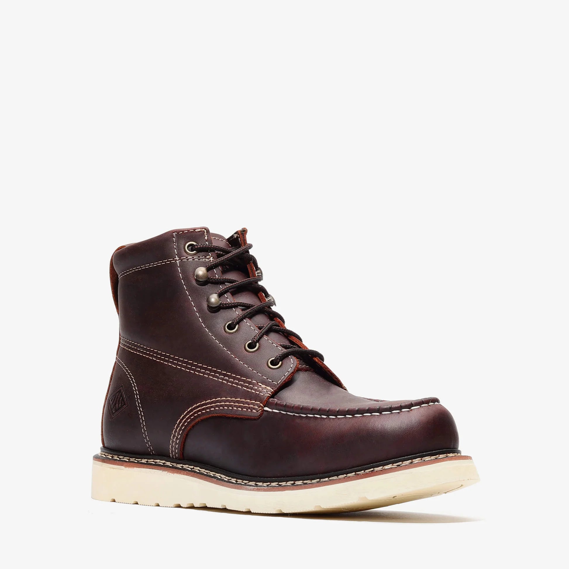 Bonanza Men´s Frontier Classic 6" Moc Steel Toe Work Boots - Burgundy - Side View
