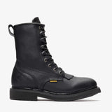 Black Bonanza 8-inch lace-up leather work boots with classic rancher design
