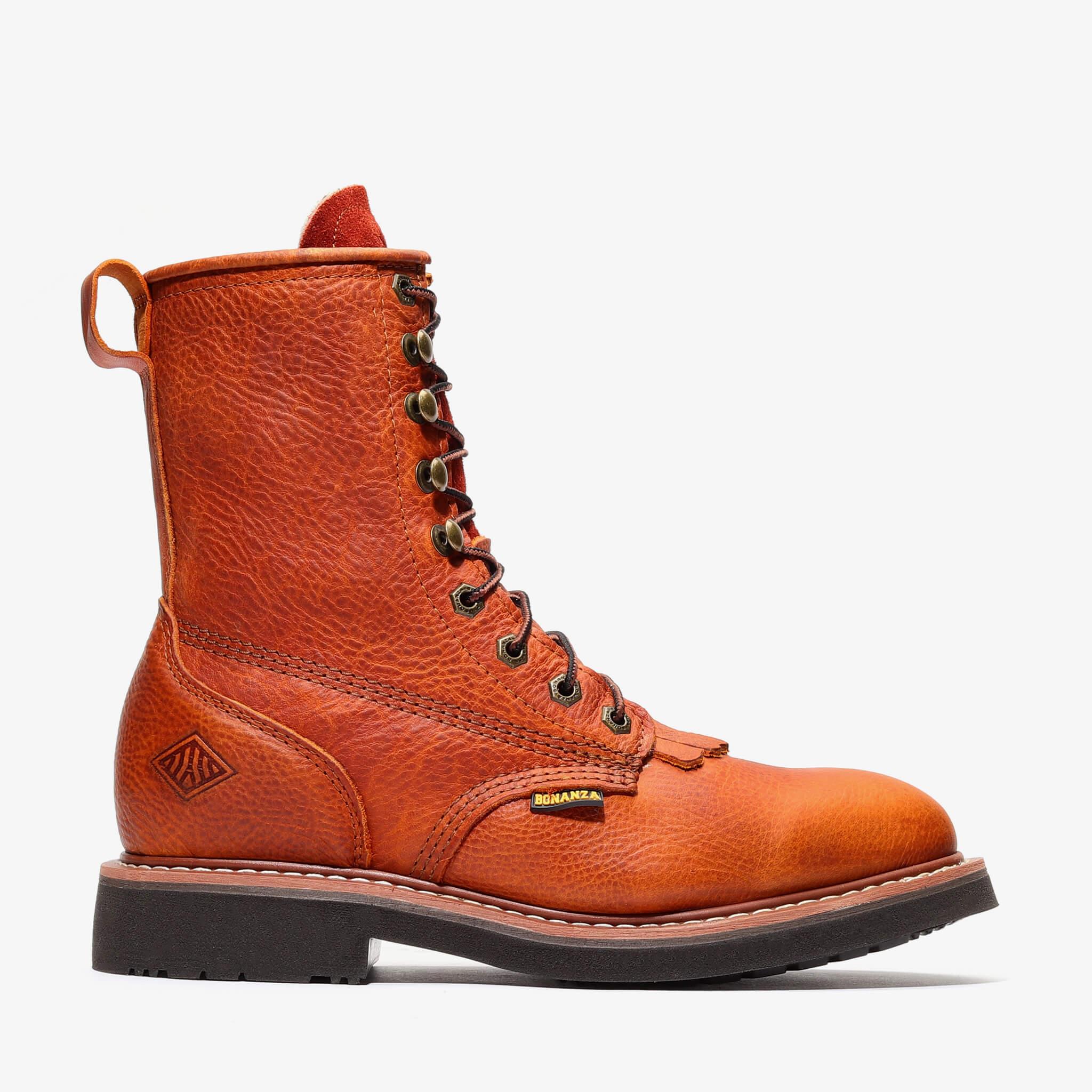 Bonanza Men´s Rancher Classic 8" Lacer Round Toe Work Boots - Light Brown - Right Side View
