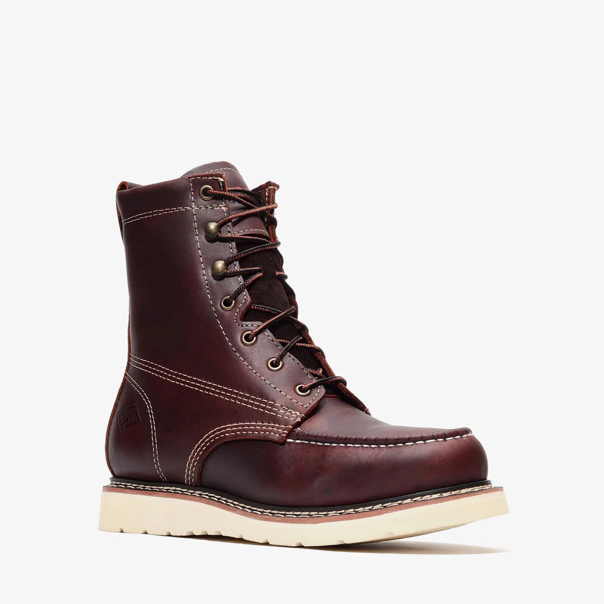 Bonanza Men´s Frontier Classic 8" Moc Toe Work Boots - Burgundy - Side View