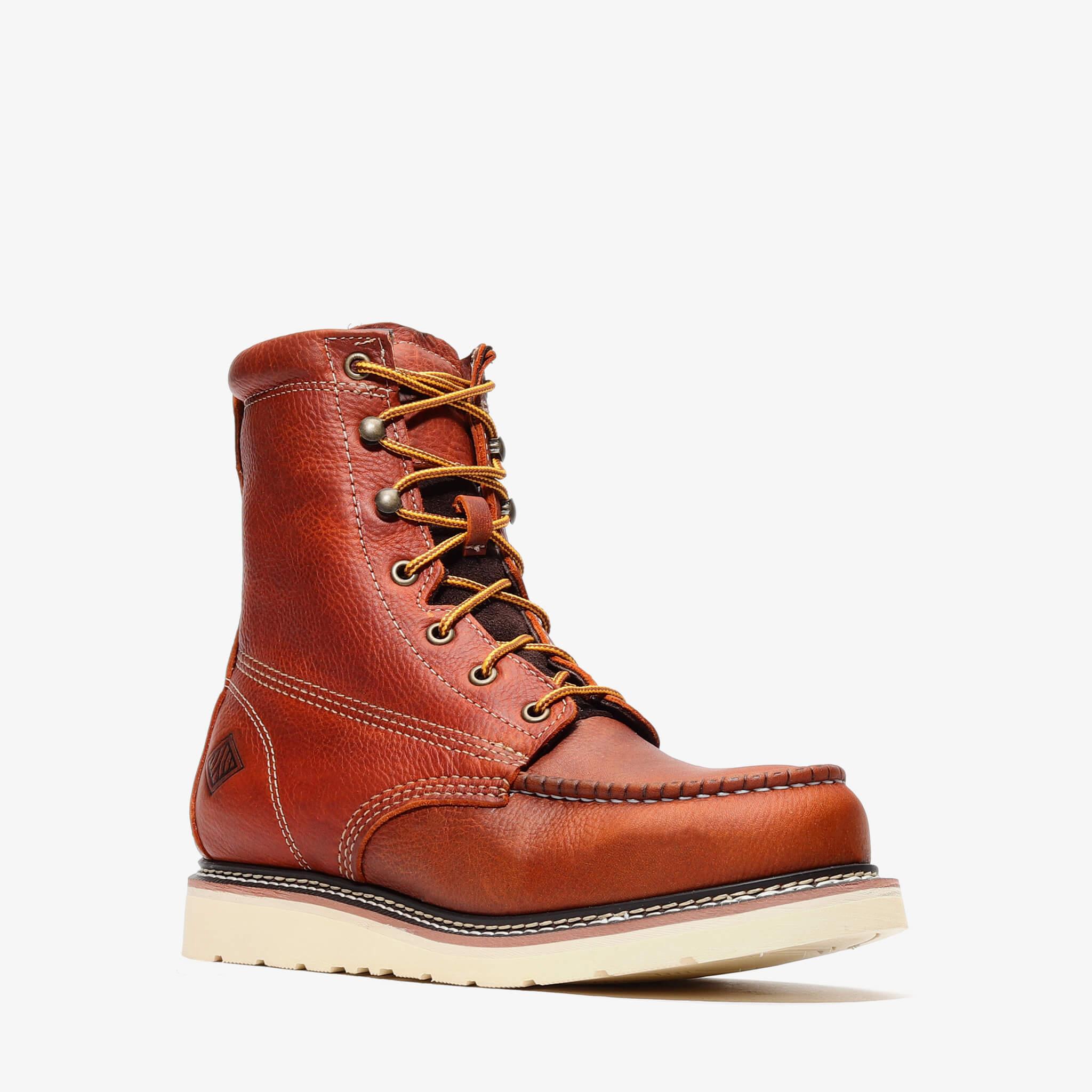 Bonanza Men´s Frontier Classic 8" Moc Toe Work Boots - Golden Brown - Side View