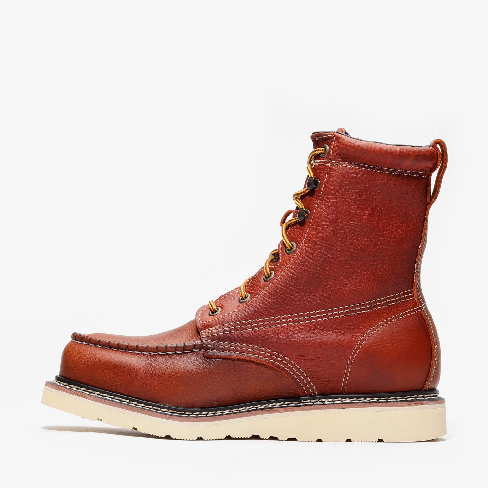 Bonanza Men´s Frontier Classic 8" Moc Toe Work Boots - Golden Brown - Left Side View 