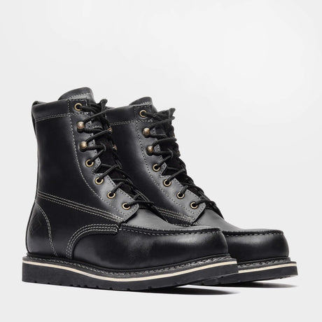 Bonanza 8-inch black moc toe work boots – rugged, reliable, and built for the toughest jobs