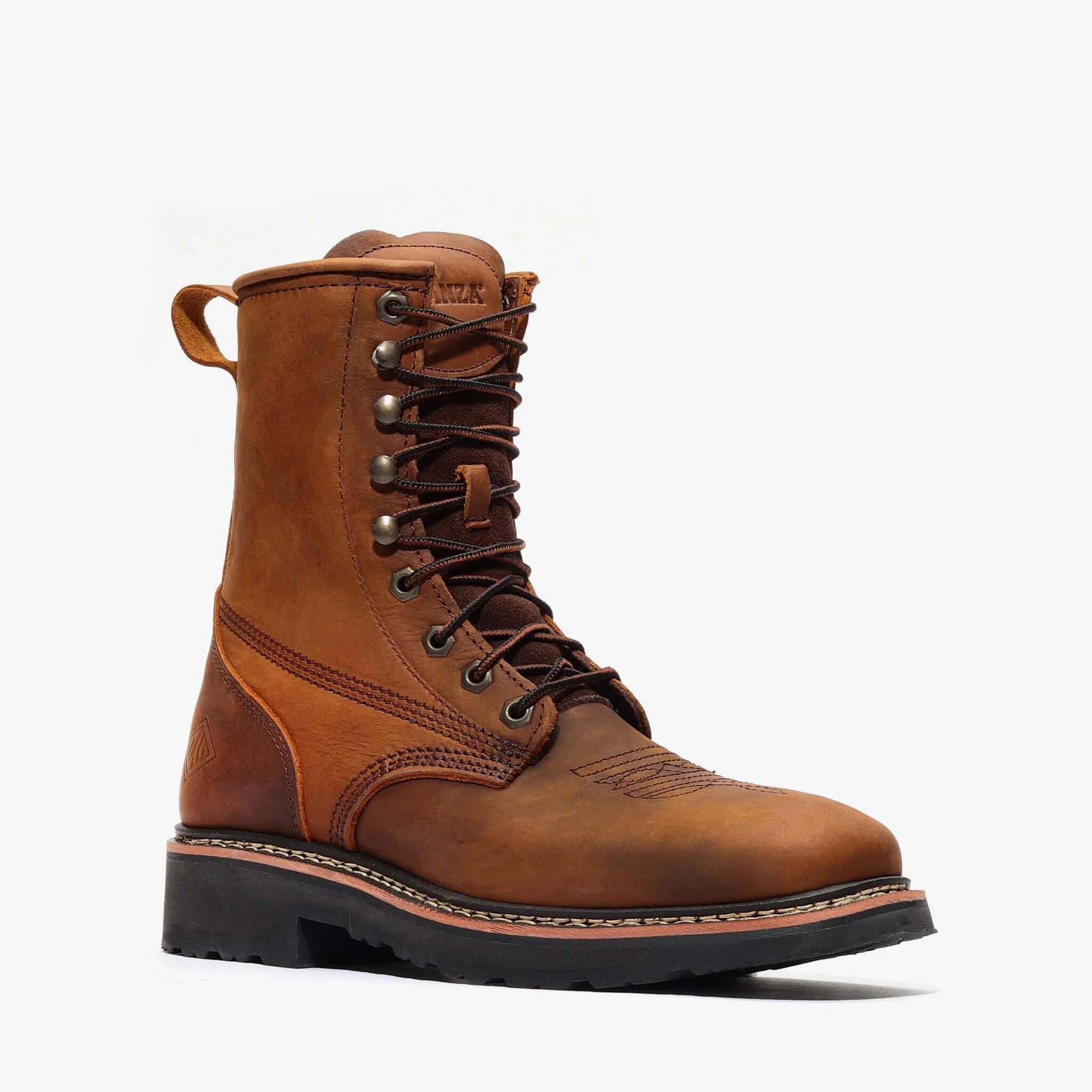 Bonanza Rancher Grit 8" Square Toe Lacer - Crazy Brown - Side View