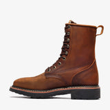 Zapato Bonanza Rancher Grit de 8" con punta cuadrada - Marrón intenso