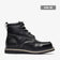 Jet Black Bonanza 6-inch steel toe work boots with moc toe design and durable leather upper